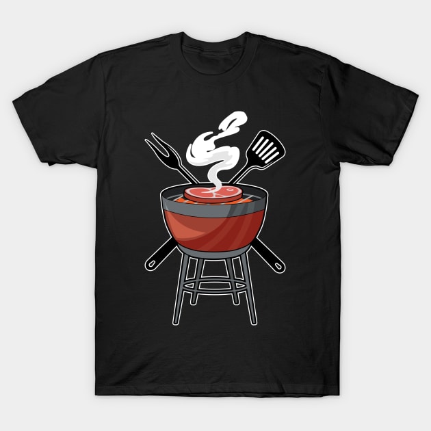 Grill with Meat fork & Spatula T-Shirt by Markus Schnabel